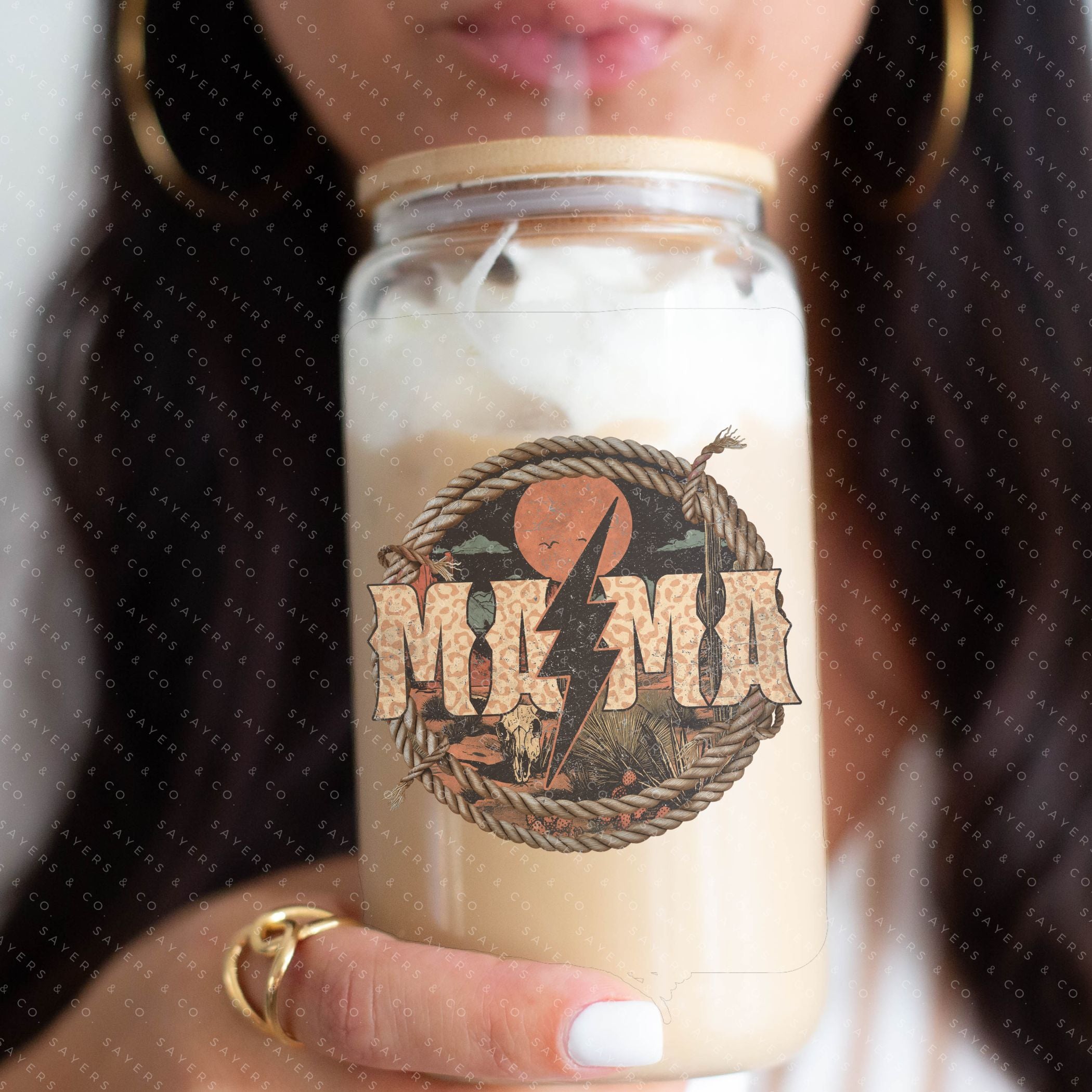 PRINTED Sublimation Transfer or Vinyl Print featuring Western Mama design for 16oz tumblers and drinkware.