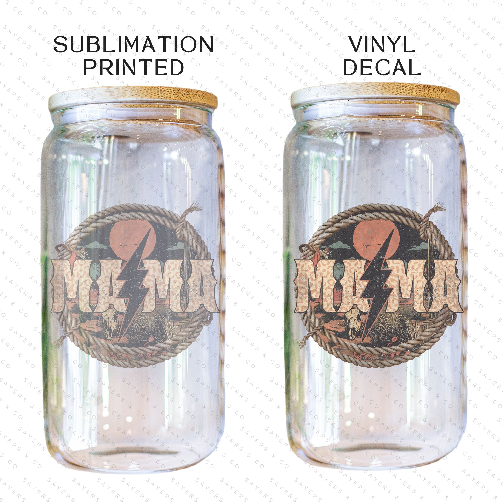 PRINTED Sublimation Transfer or Vinyl Print featuring Western Mama design for 16oz tumblers and drinkware.