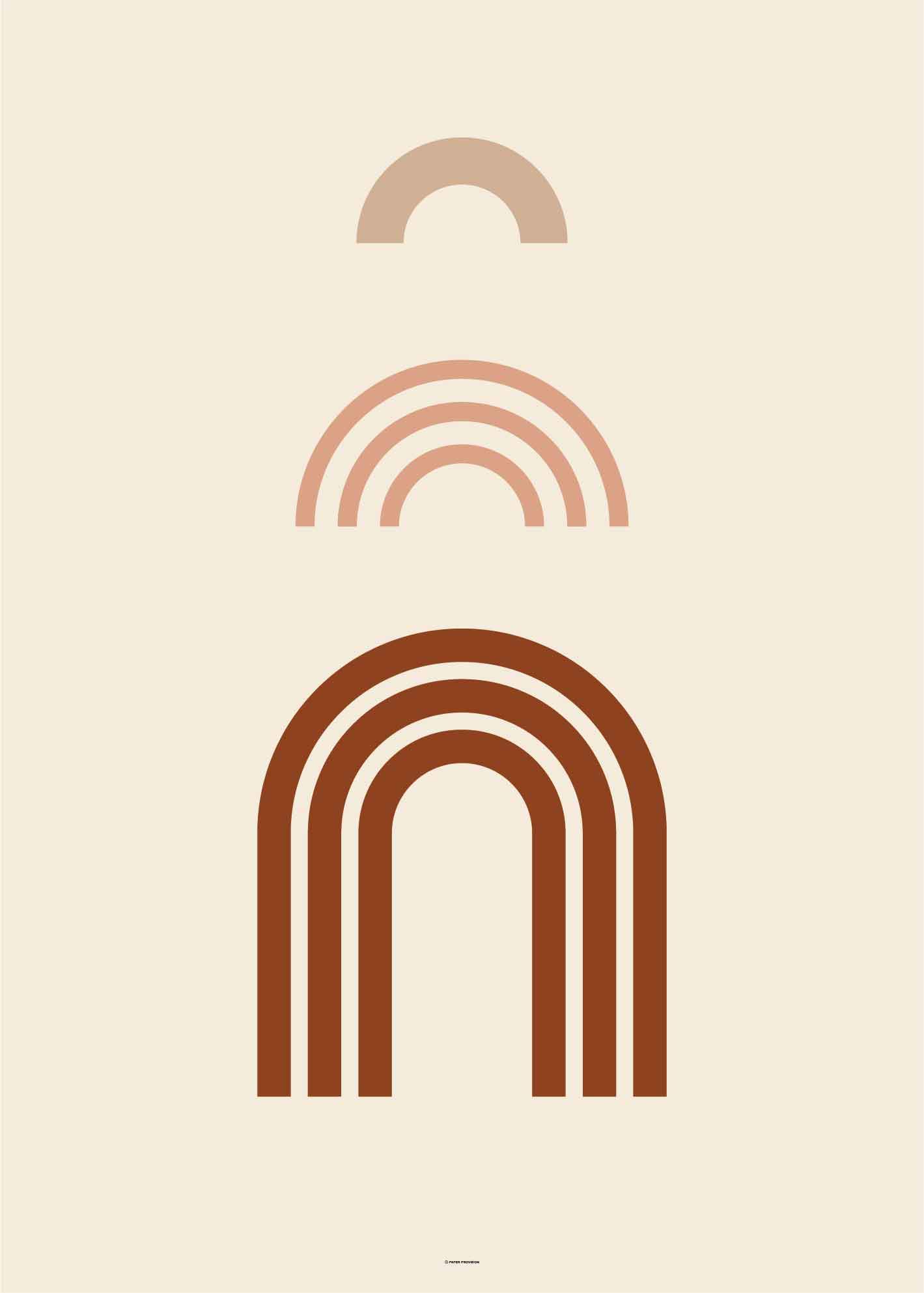 A vibrant Rainbow Arches print showcasing colorful arches on high-quality stock, perfect for home or office decor.