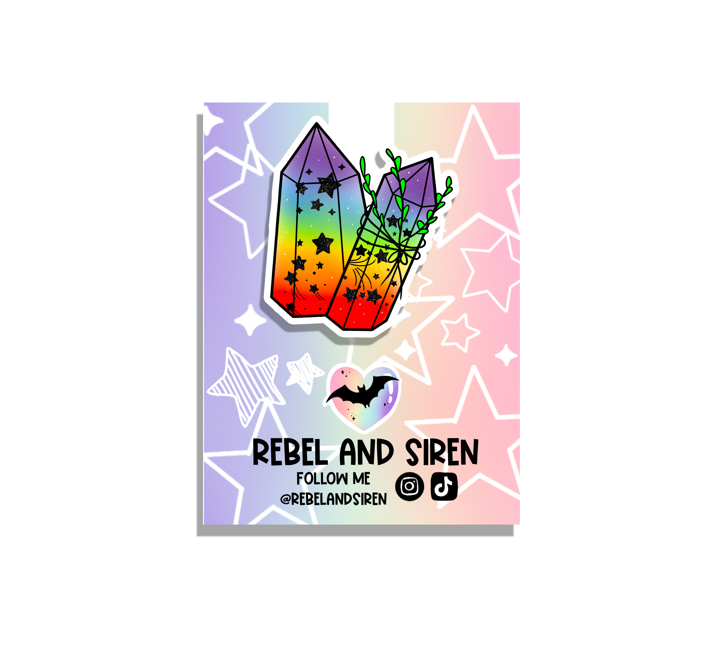 A vibrant Rainbow Crystal Magnetic Bookmark featuring a colorful design, measuring 2 inches wide by 2.5 inches long, with strong magnets for secure page holding.