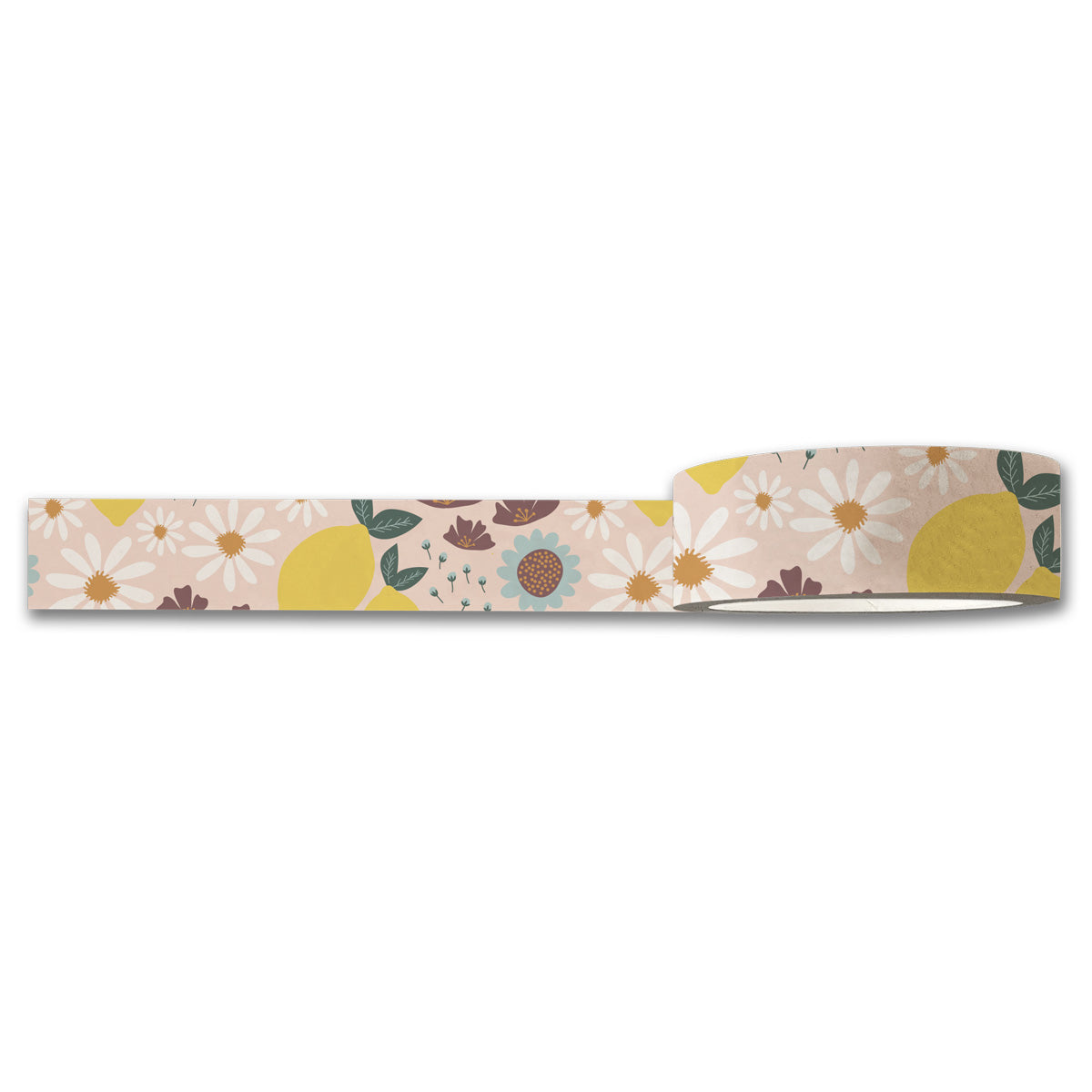 A roll of Refreshing Washi Tape featuring vibrant designs, 15 mm wide and 10 m long, ideal for crafts and stationery.