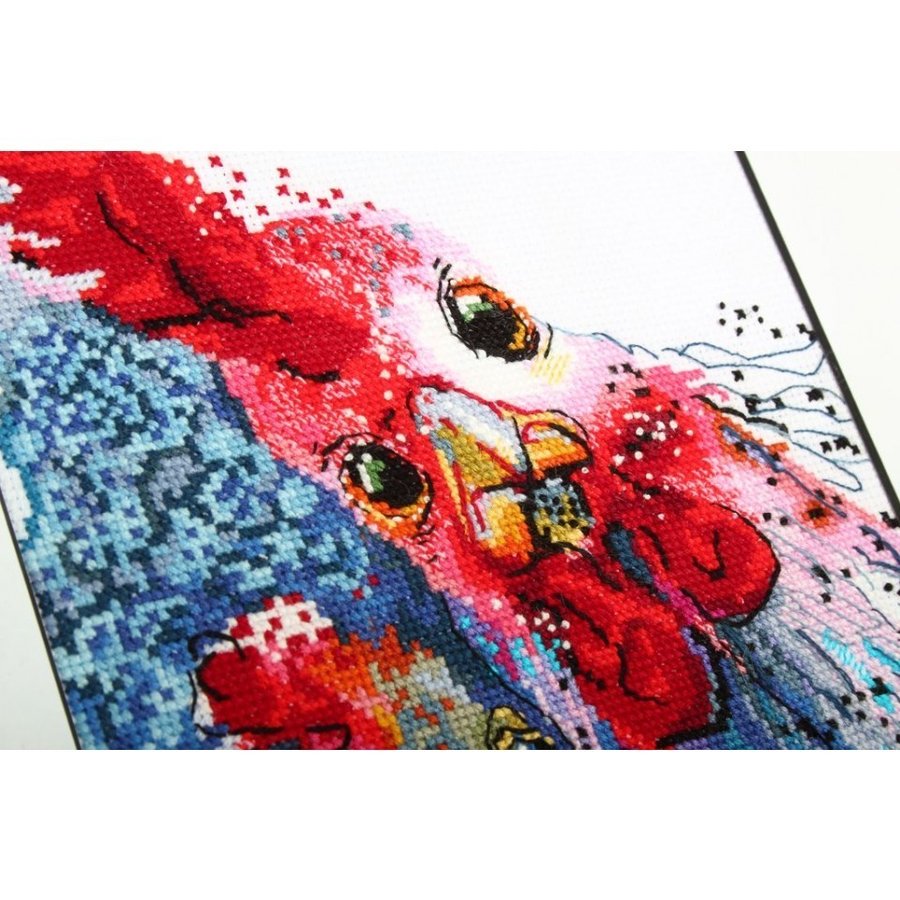 Roasted Chicken with Potatoes Counted Cross Stitch Kit featuring Aida canvas, DMC threads, and stitching supplies.