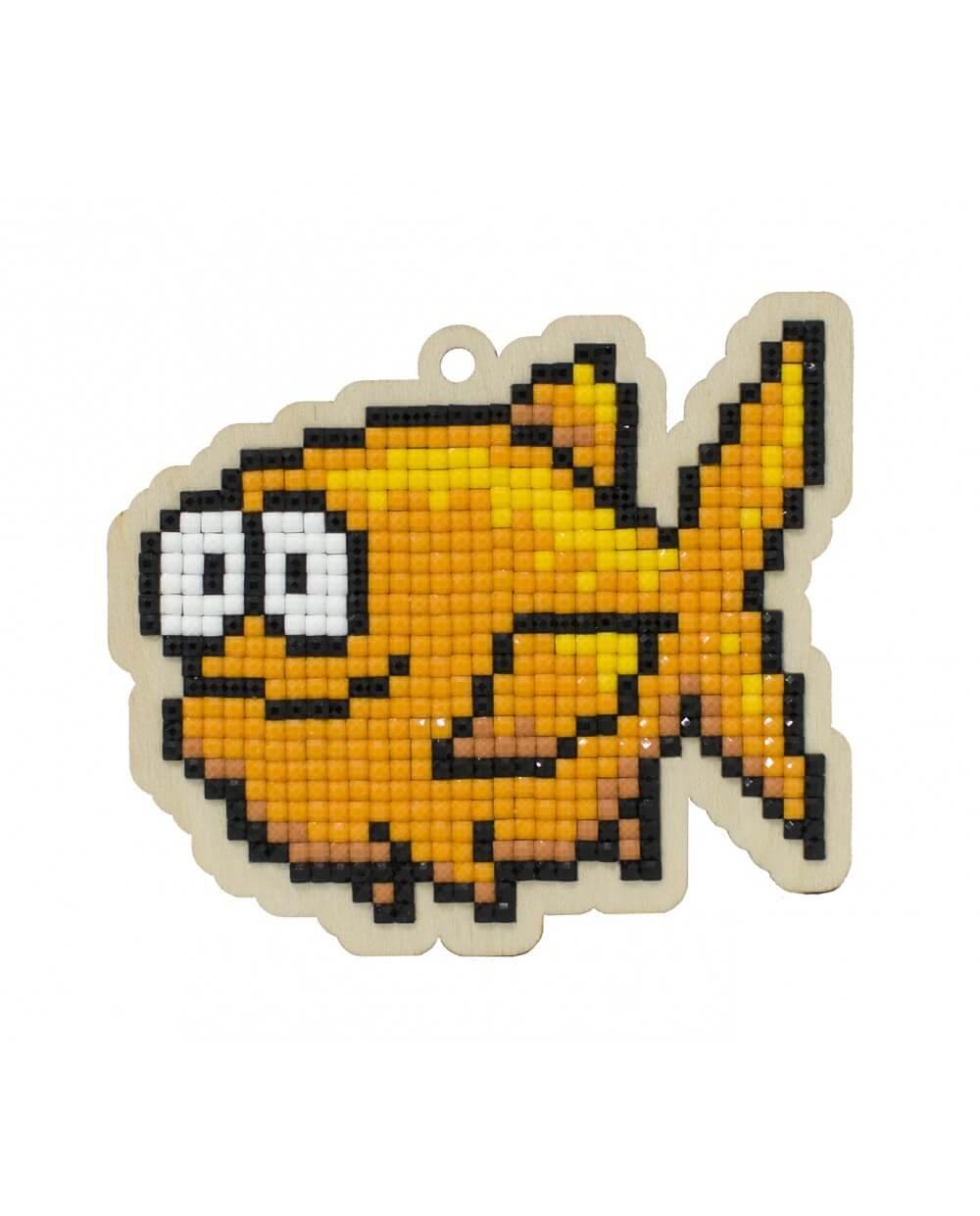 Sea Fish WWP358 Diamond Painting Kit featuring colorful acrylic rhinestones on a plywood base, ideal for DIY crafting.
