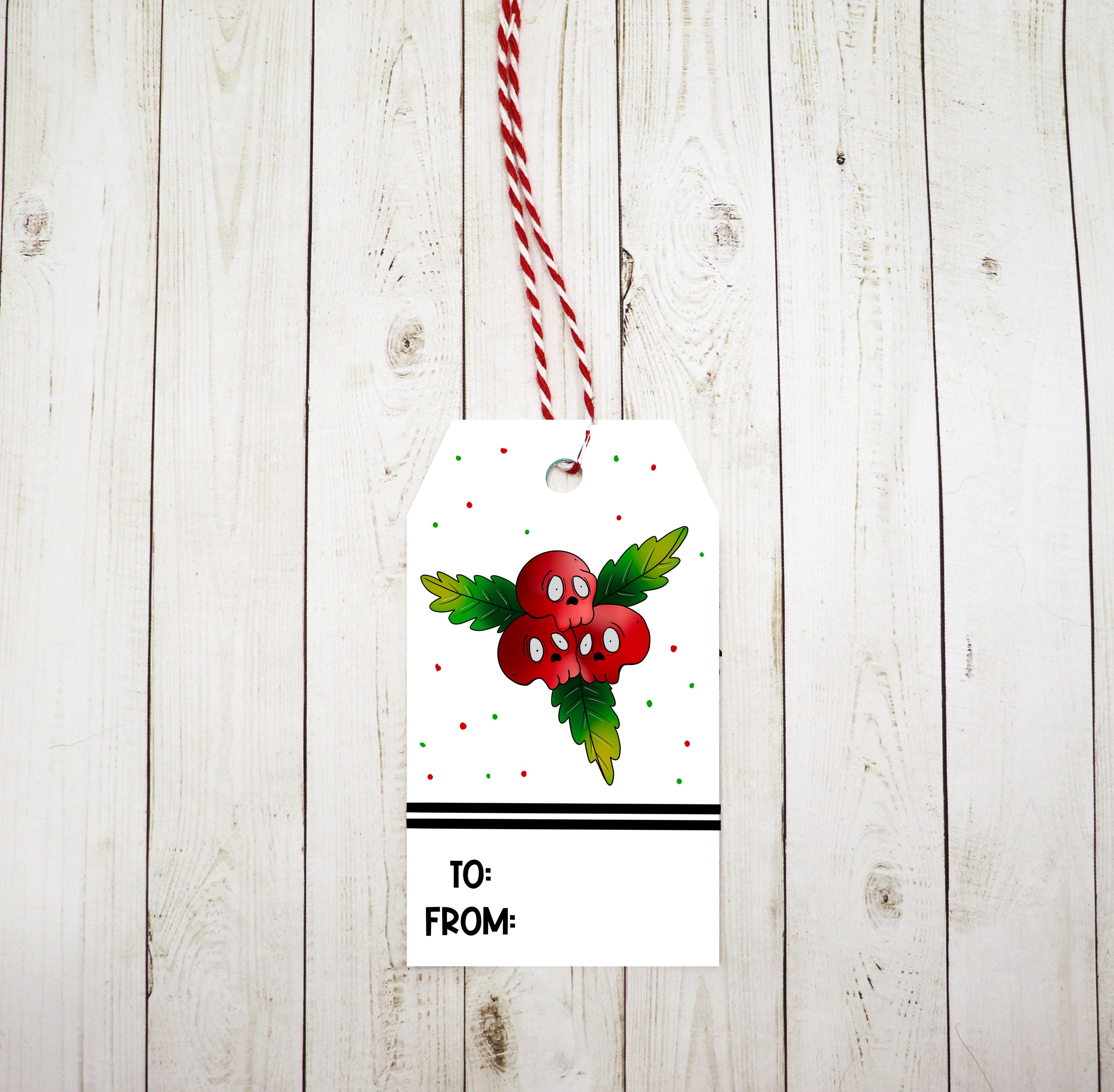 Main Skull Holly Gift Tag image