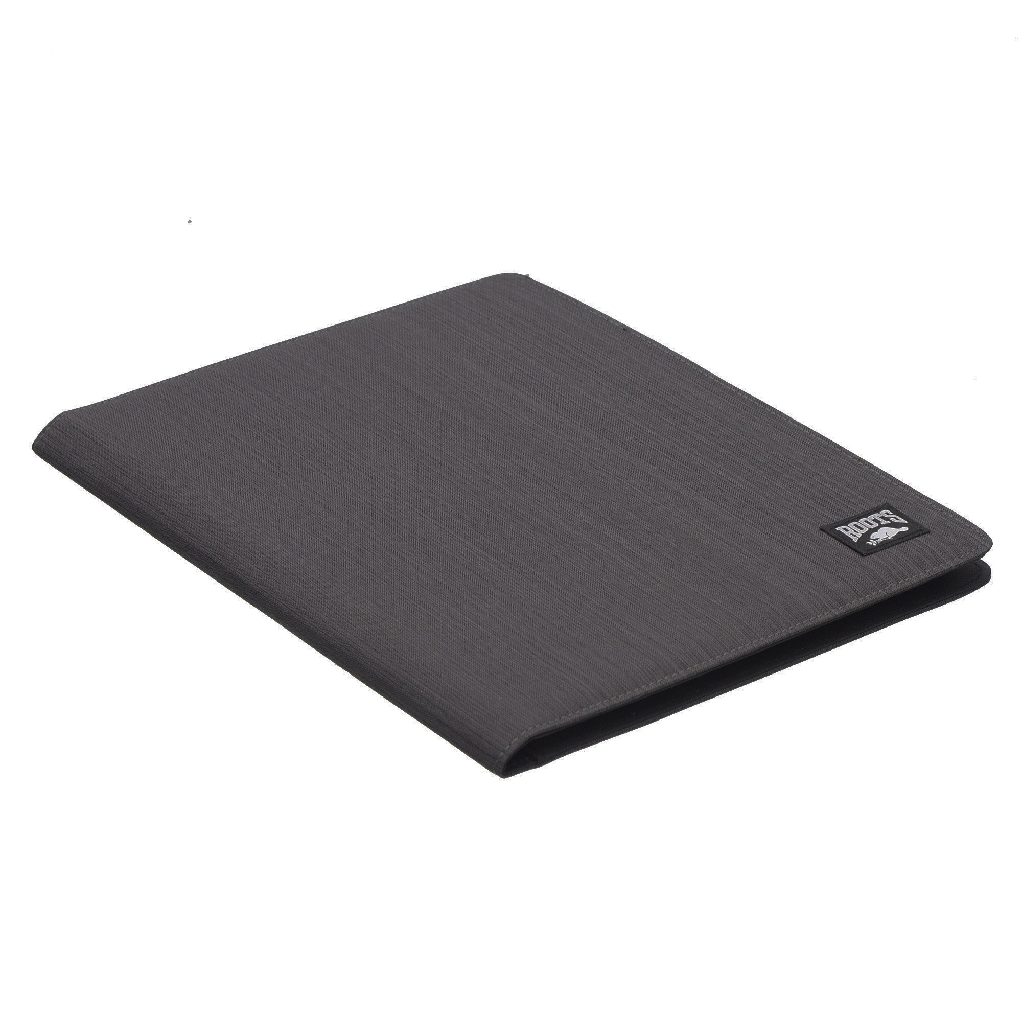 A sleek and elegant Slim Padfolio made of nylon, featuring multiple card slots, a smartphone stand, and a back zipper pocket for secure storage.