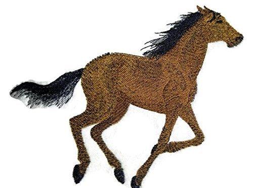 Spirit of Stallions embroidered patch featuring a detailed Thoroughbred horse design on a cotton base, ideal for iron-on or sewing applications.