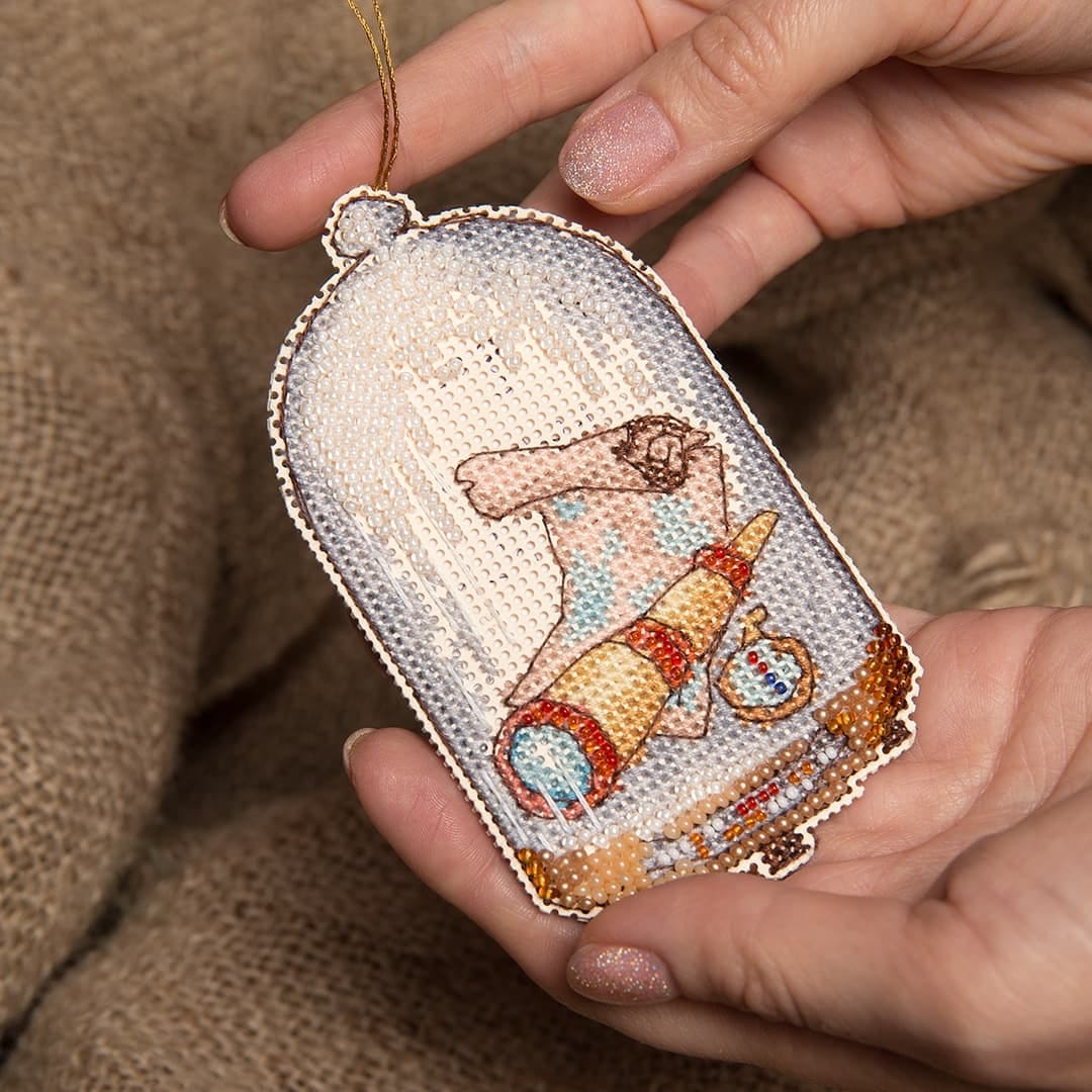 T-86C Counted Cross Stitch Kit featuring colorful Madeira cotton floss and Preciosa Ornela beads, perfect for creating intricate designs.