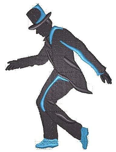 Tap Silhouette embroidered iron-on patch on a fabric background, showcasing intricate design and vibrant colors.