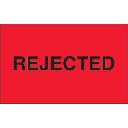 "Rejected" text on red background.