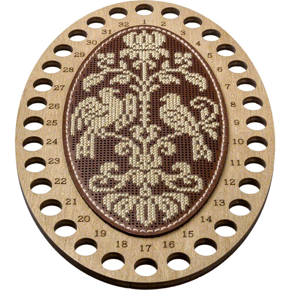 Thread organizer making kit FLTL-012 with artificial leather and embroidery materials, showcasing its components and design.