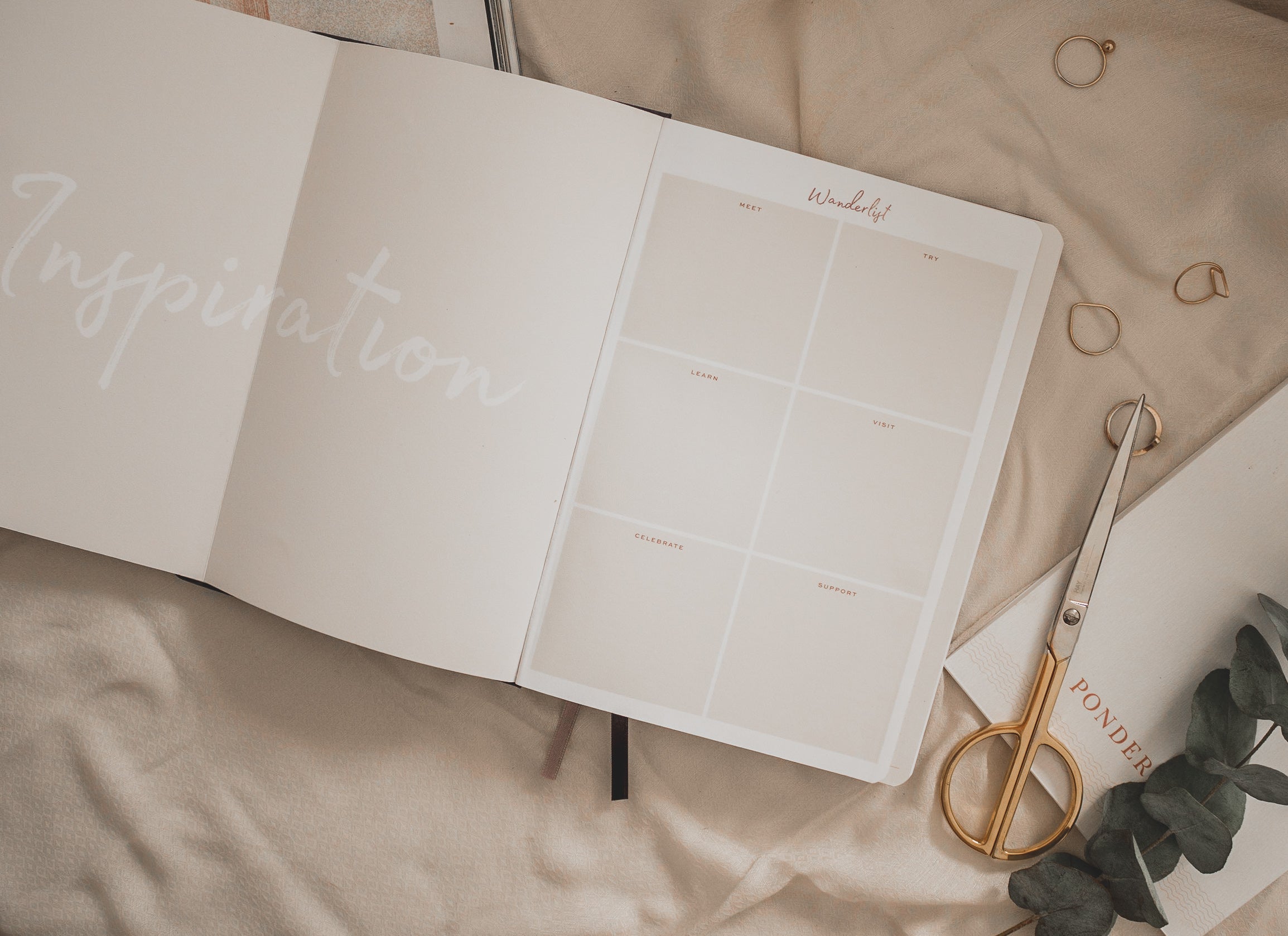 Undated Weekly Ponderlily Planner in Charcoal, featuring eco-friendly materials and elegant design.