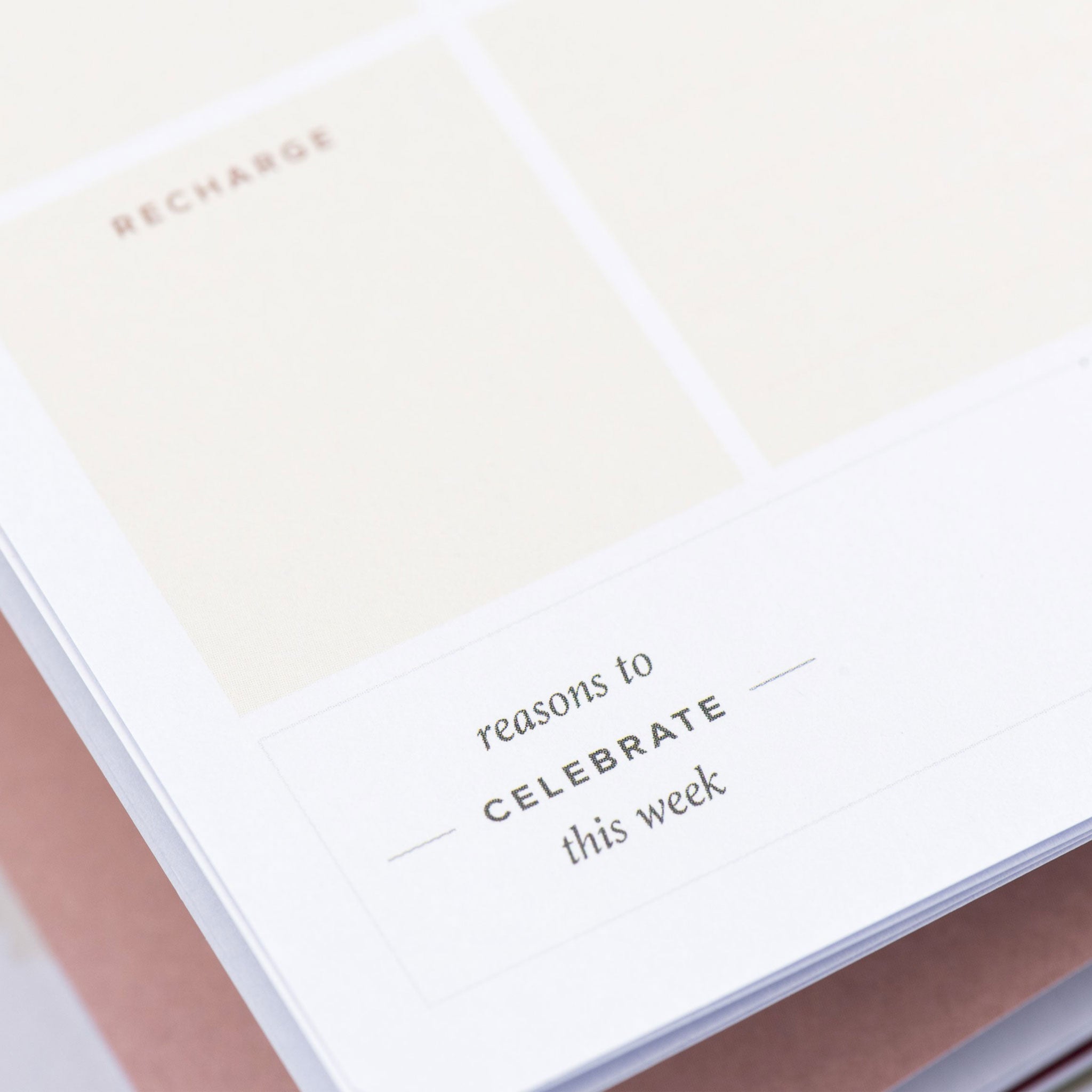 Undated Weekly Ponderlily Planner in Linen with elegant design and eco-friendly materials, featuring a pocket and perforated pages.