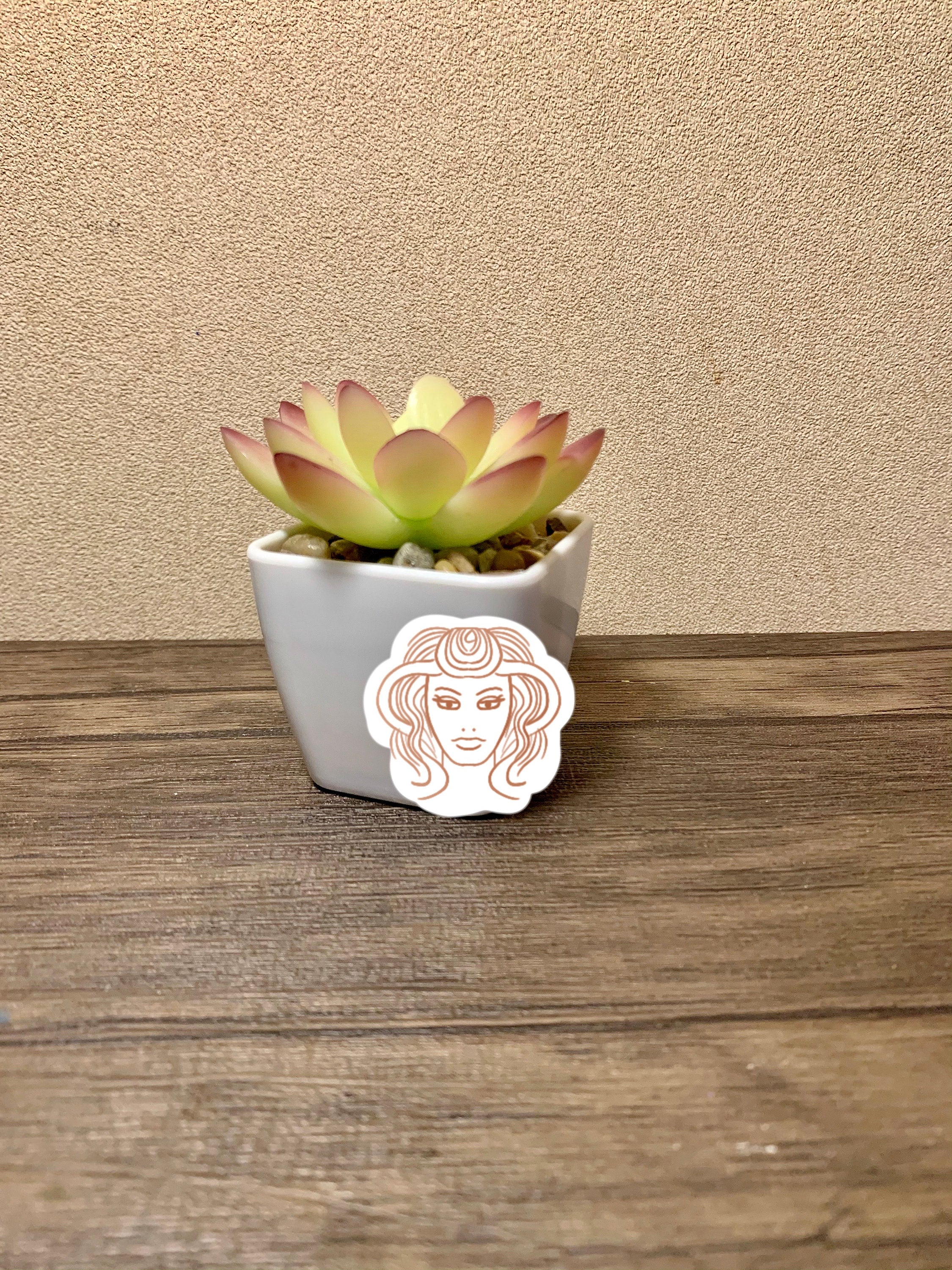 A colorful Virgo Zodiac Sticker Pack featuring four unique stickers including the Virgo symbol, constellation, and maiden, perfect for personalizing items.