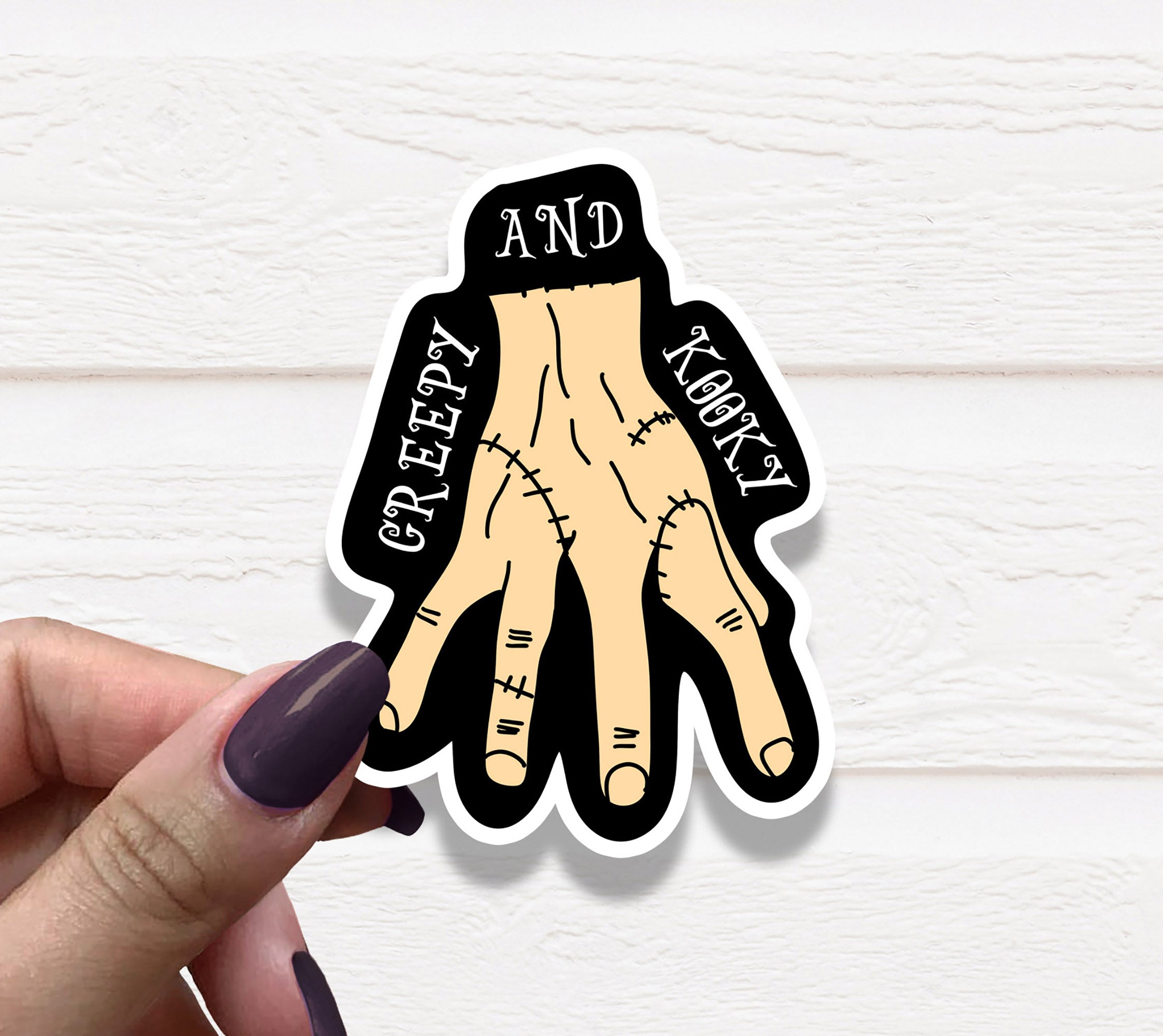 Wednesday's Thing Vinyl Sticker featuring a unique design, measuring 3.5 inches, perfect for personalizing various items.