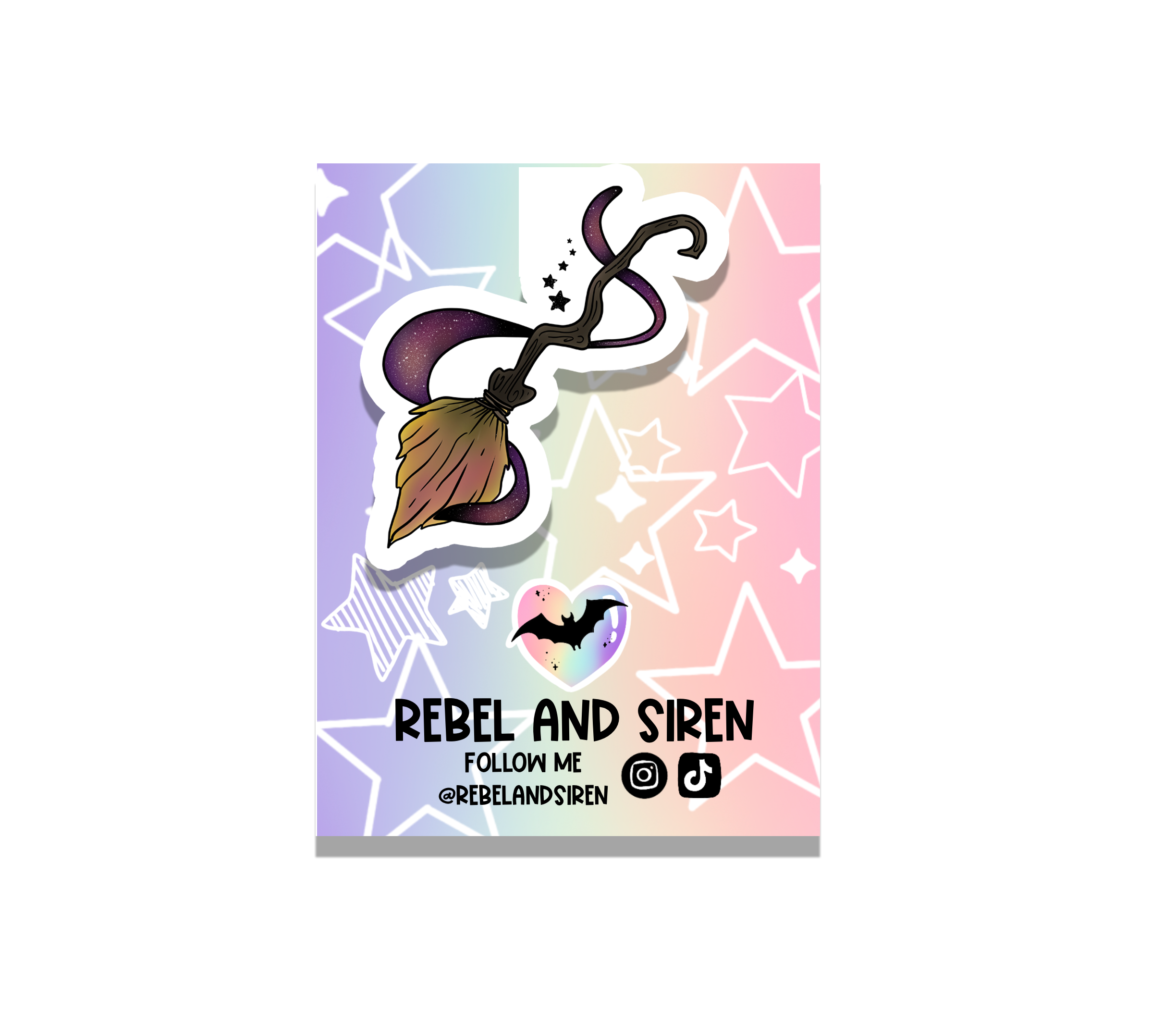 Witch broom magnetic bookmark featuring a whimsical design, double-sided, and strong magnets for holding multiple pages.