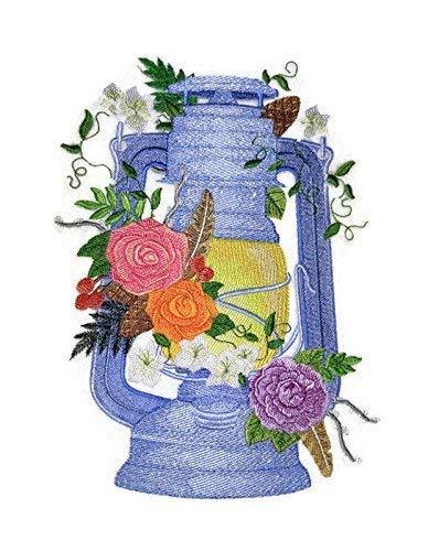 Woodland Lantern Scene embroidered patch showcasing intricate details and vibrant colors, perfect for iron-on or sewing applications.