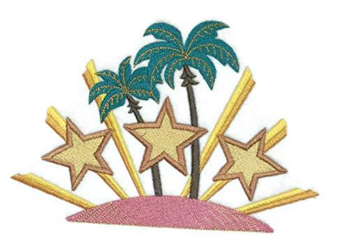 Los Angeles embroidered iron-on patch featuring a detailed city portrait design, measuring 7.53 inches.