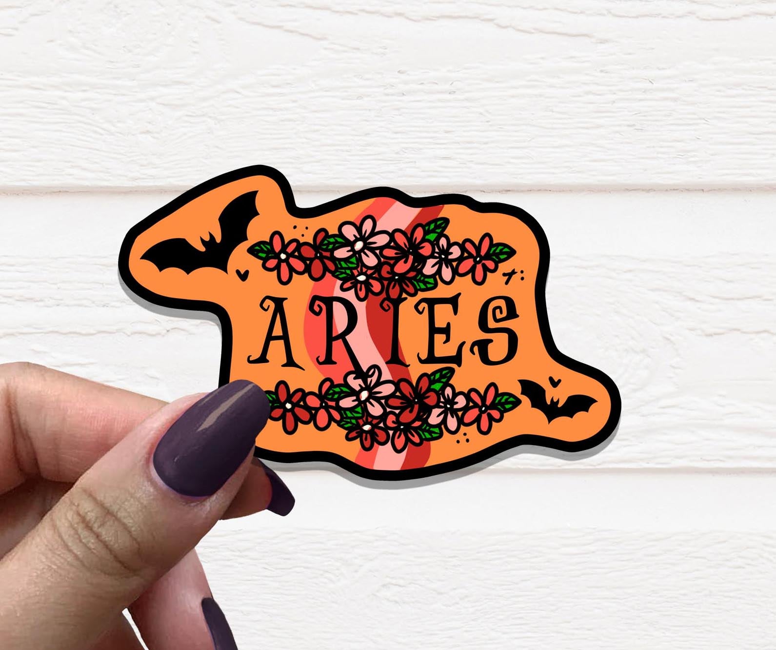 Zodiac Aries Vinyl Sticker featuring the Aries symbol on high-quality matte vinyl.