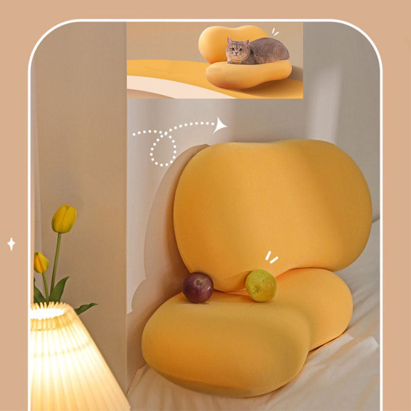 3D Neck Pillow made of memory foam with a soft yellow cotton cover, designed for travel comfort and support.