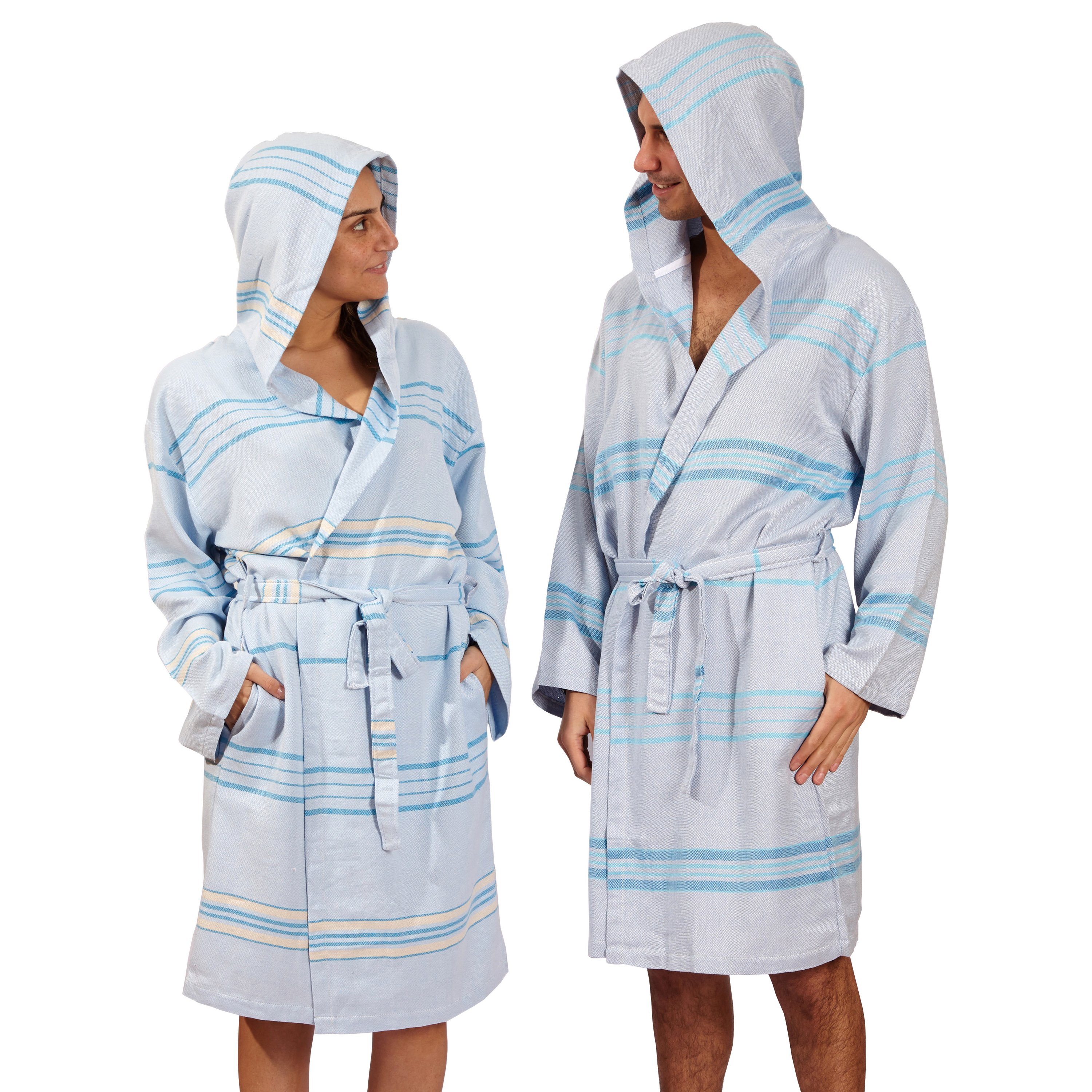 Antalya Unisex Bathrobe in Beige, showcasing its soft texture and stylish design, perfect for home or spa use.