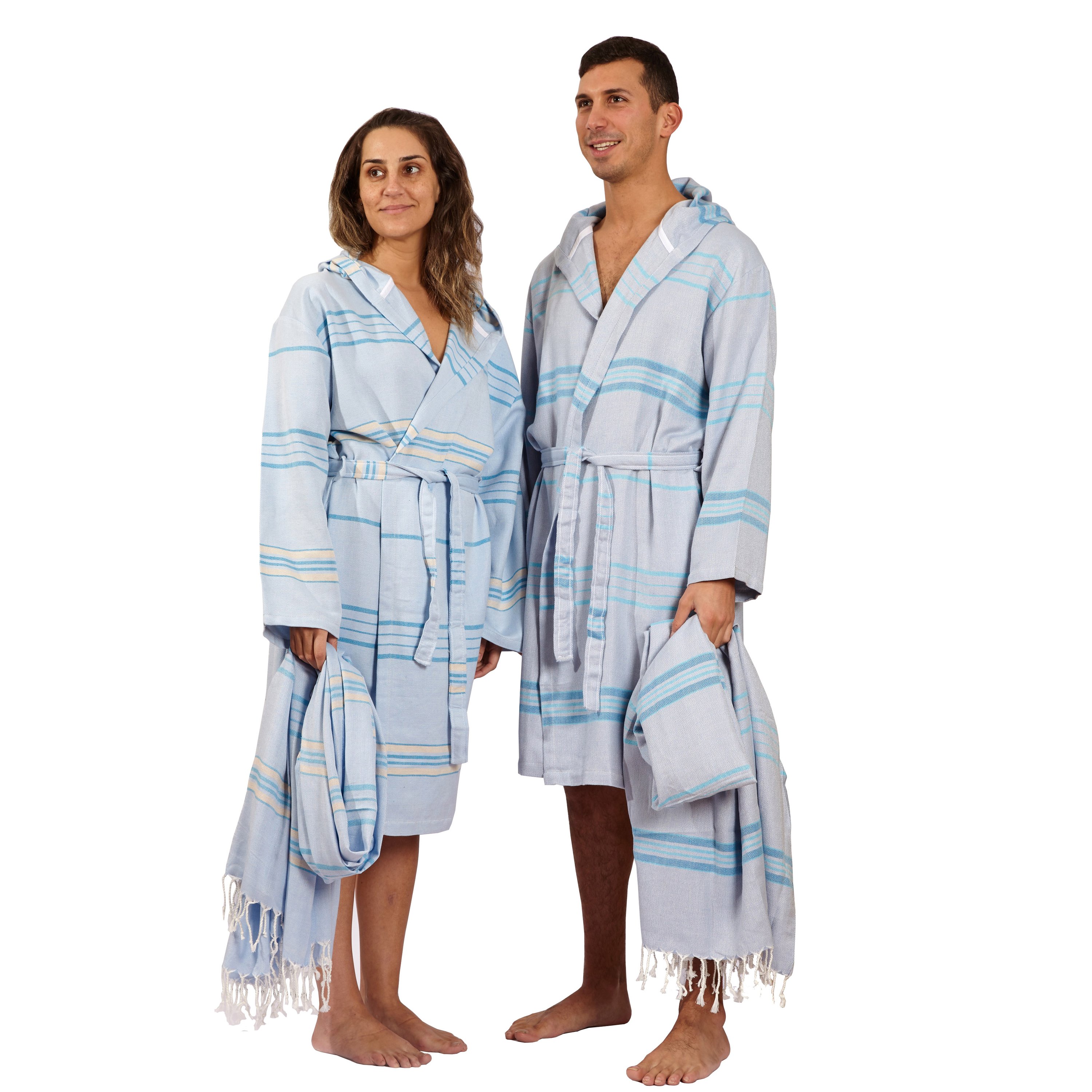 Antalya Unisex Bathrobe in Beige, showcasing its soft texture and stylish design, perfect for home or spa use.