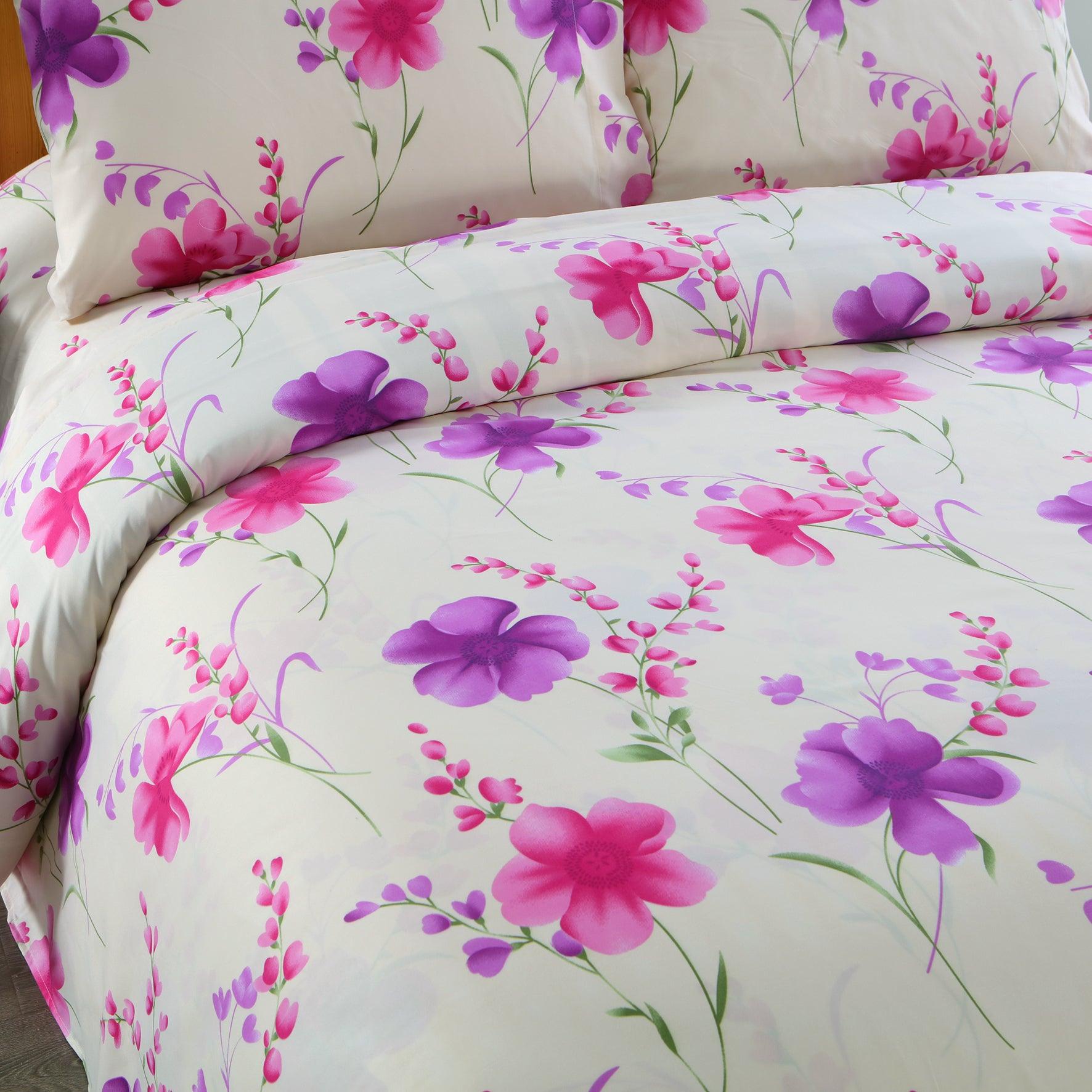 Belle Haven 6 Piece Sheet Set featuring vibrant colors and unique designs, includes flat sheet, fitted sheet, and four pillowcases.