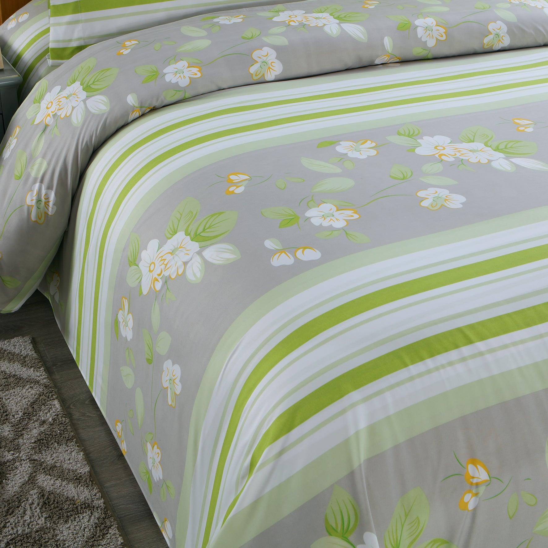 Belle Haven 6 Piece Sheet Set featuring vibrant colors and unique designs, includes flat sheet, fitted sheet, and four pillowcases.
