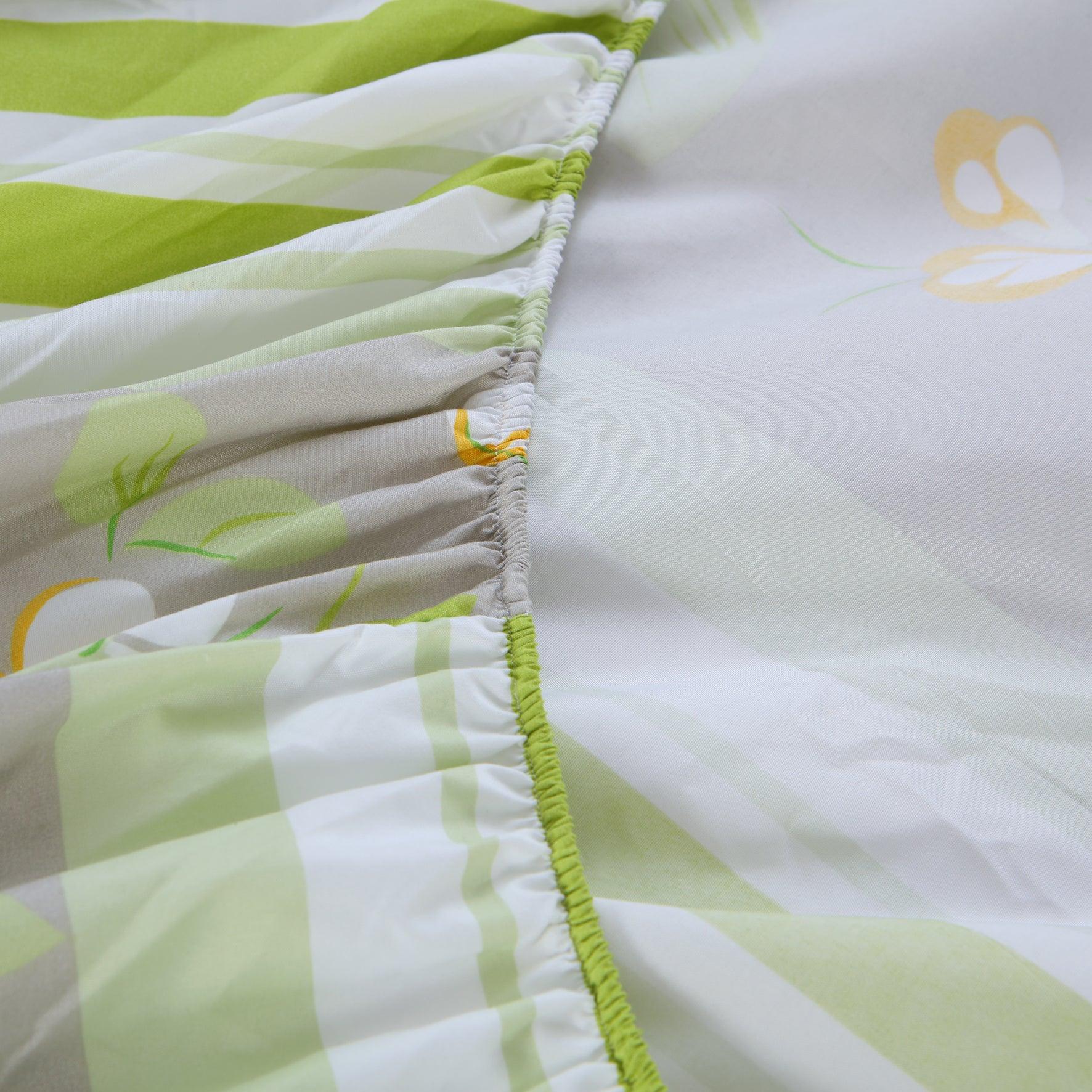 Belle Haven 6 Piece Sheet Set featuring vibrant colors and unique designs, includes flat sheet, fitted sheet, and four pillowcases.