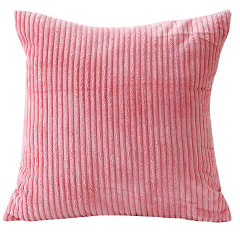 A set of colorful corduroy cushion covers in various sizes, showcasing a striped pattern, perfect for home decor.