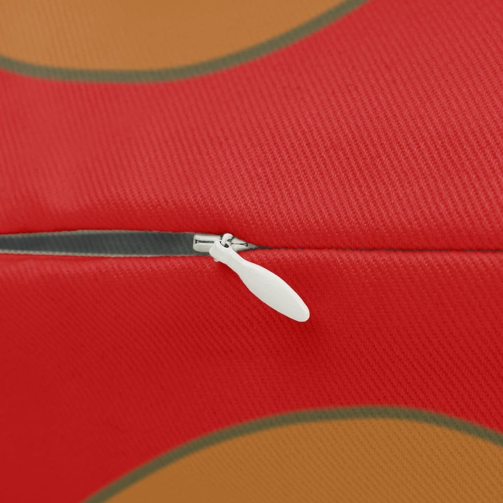 Decorative lumbar throw pillow with vibrant red autumn leaves design, featuring a concealed zipper and plush stuffing.