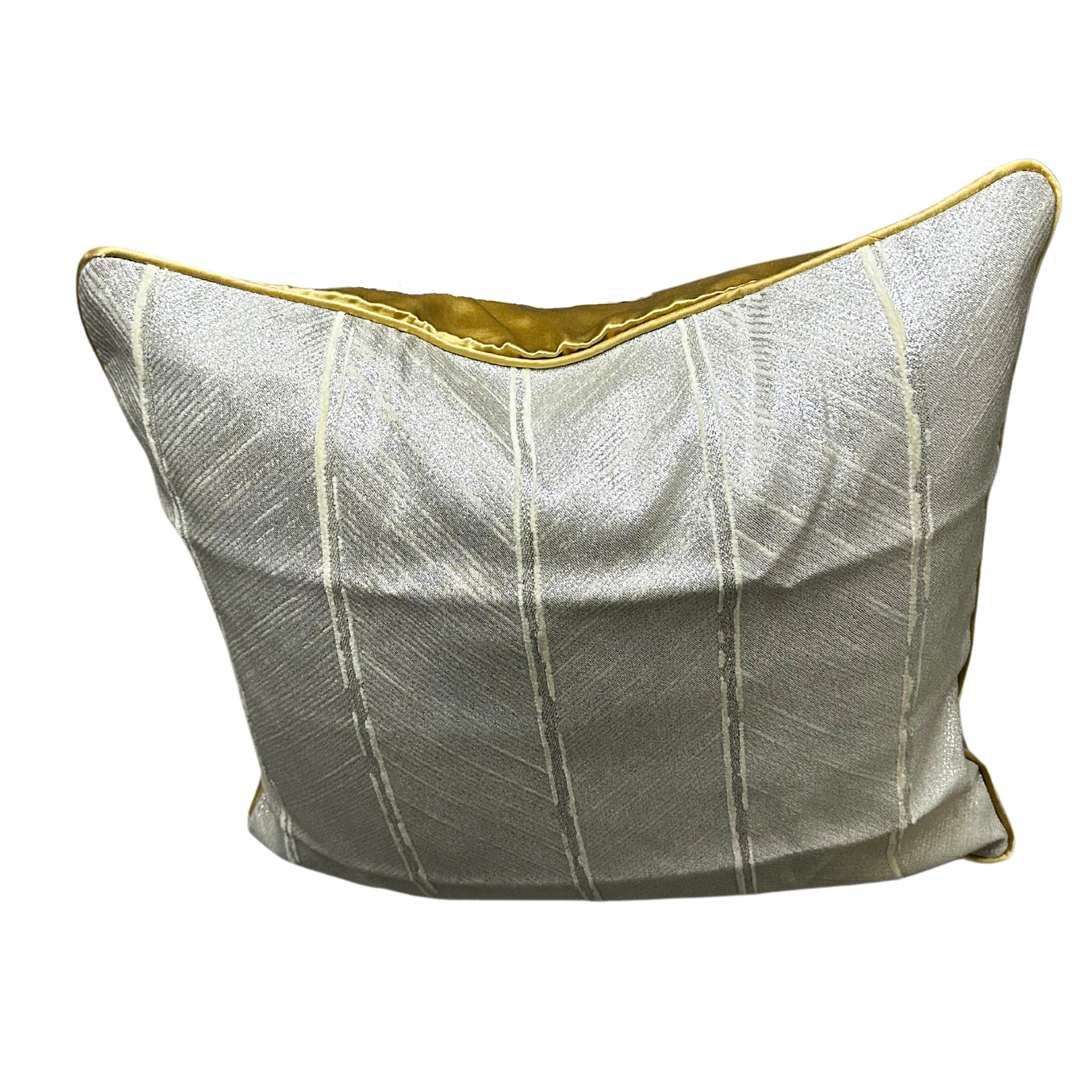 Gold and silver decorative pillow.