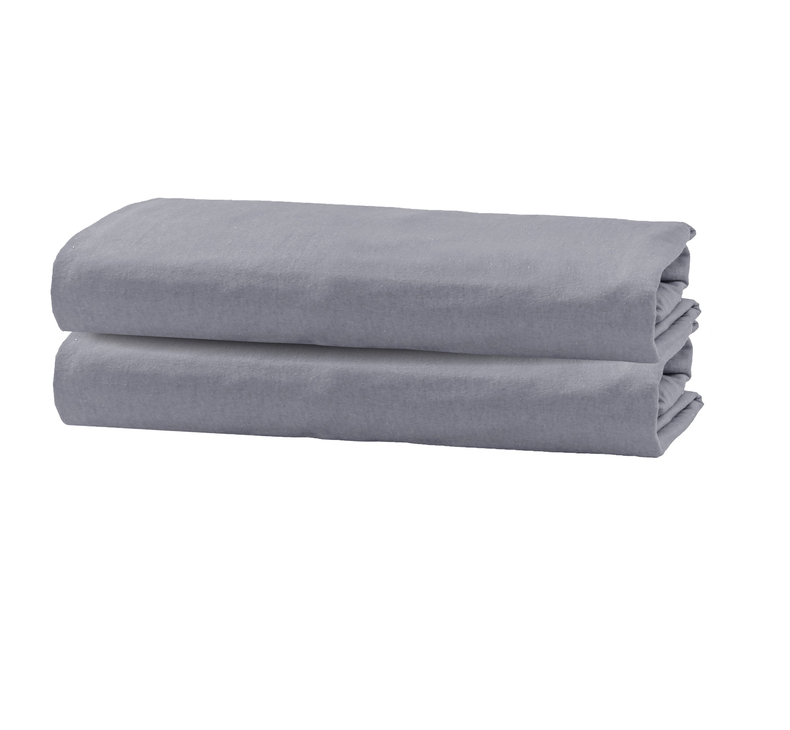 A double pack of Flannel Fleece Fitted Sheets in soft, plush cotton-flannel, ideal for cozy nights.