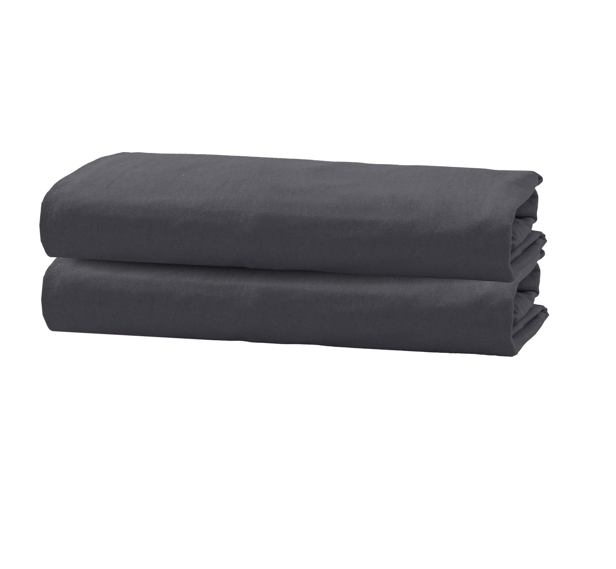 A double pack of Flannel Fleece Fitted Sheets in soft, plush cotton-flannel, ideal for cozy nights.