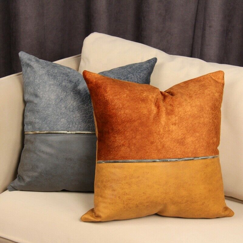 Golden Chain Polyester PU Cushion Cover in elegant design, perfect for home and hotel decoration, measuring 45x45cm.