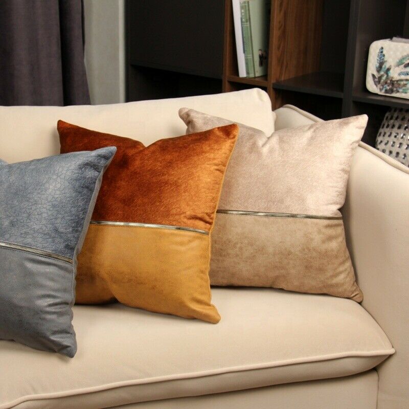 Golden Chain Polyester PU Cushion Cover in elegant design, perfect for home and hotel decoration, measuring 45x45cm.