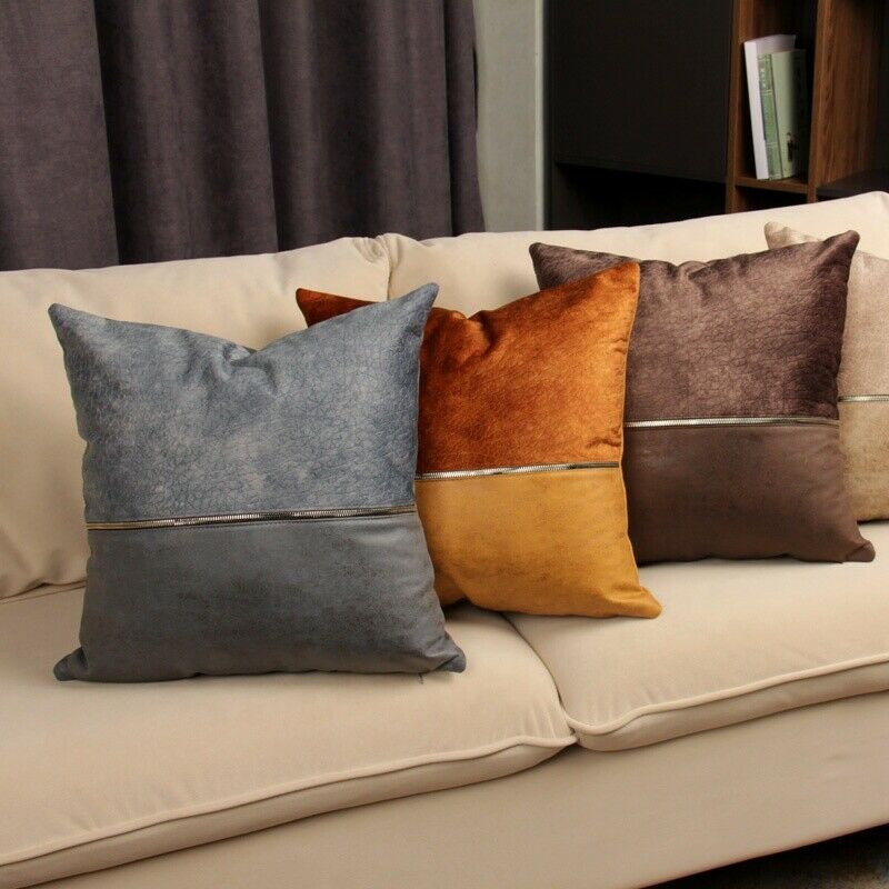 Golden Chain Polyester PU Cushion Cover in elegant design, perfect for home and hotel decoration, measuring 45x45cm.
