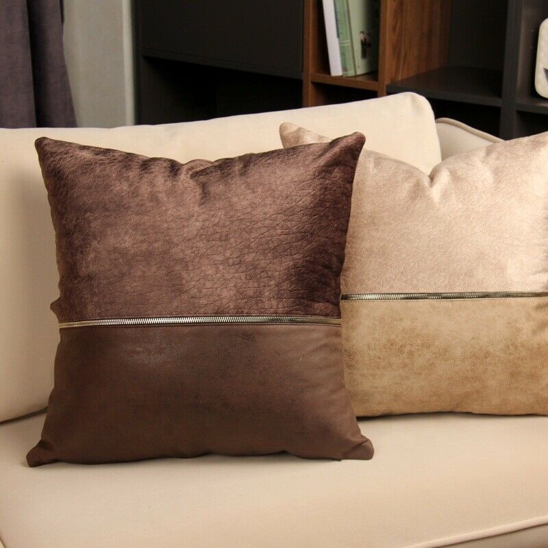 Golden Chain Polyester PU Cushion Cover in elegant design, perfect for home and hotel decoration, measuring 45x45cm.
