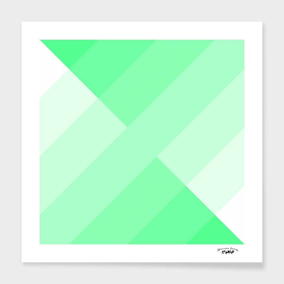 A stylish green gradient cushion measuring 16x16 inches, made from 100% spun polyester poplin fabric with a concealed zipper.