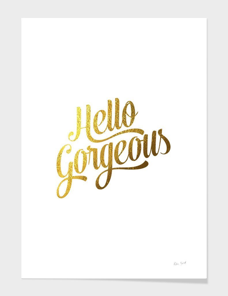 Hello Gorgeous Gold Cushion featuring a stylish double-sided print, made from 100% spun polyester poplin fabric, with a concealed zipper.