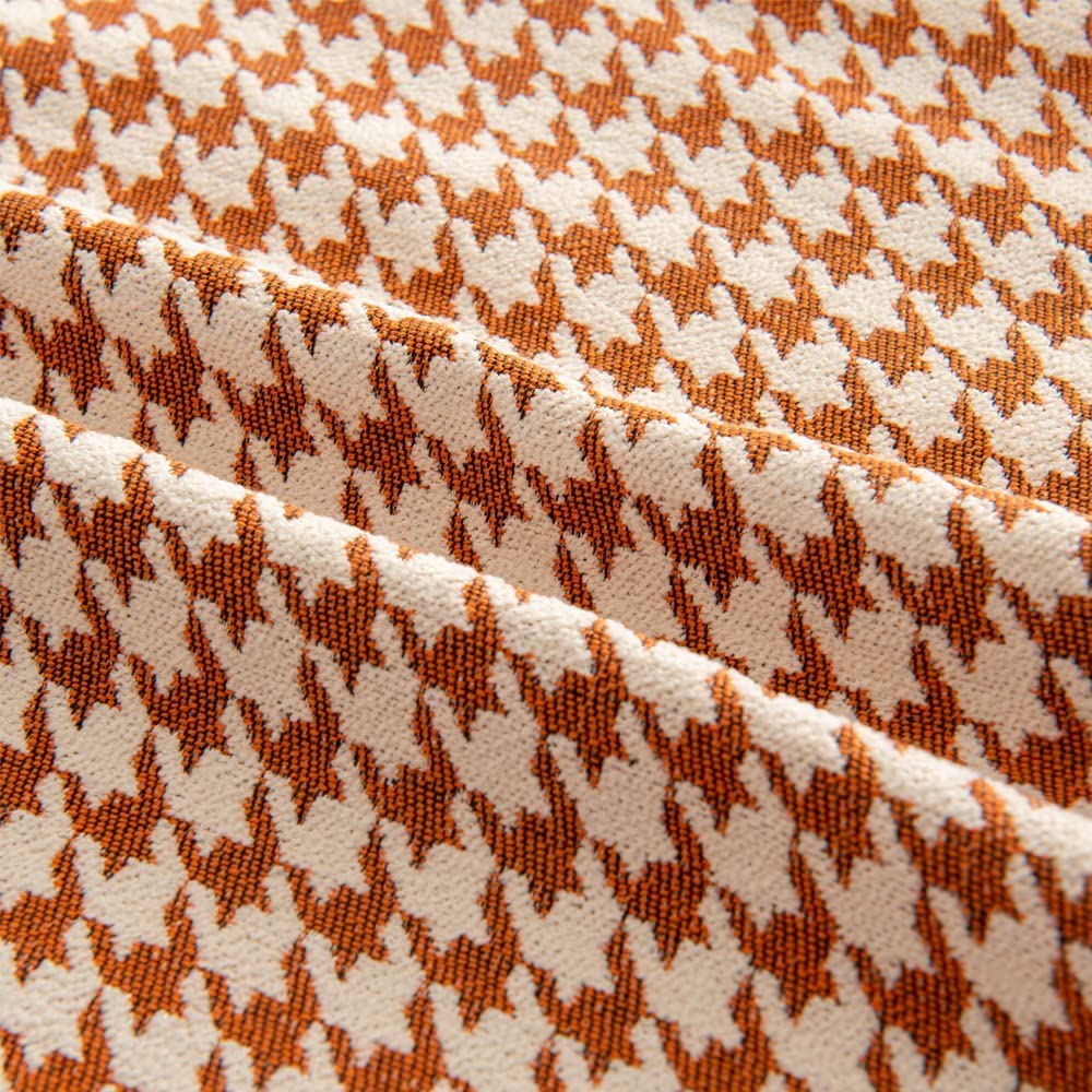 Houndstooth pattern cushion cover made of chenille and velvet, measuring 45cm x 45cm, showcasing a stylish design suitable for various room settings.