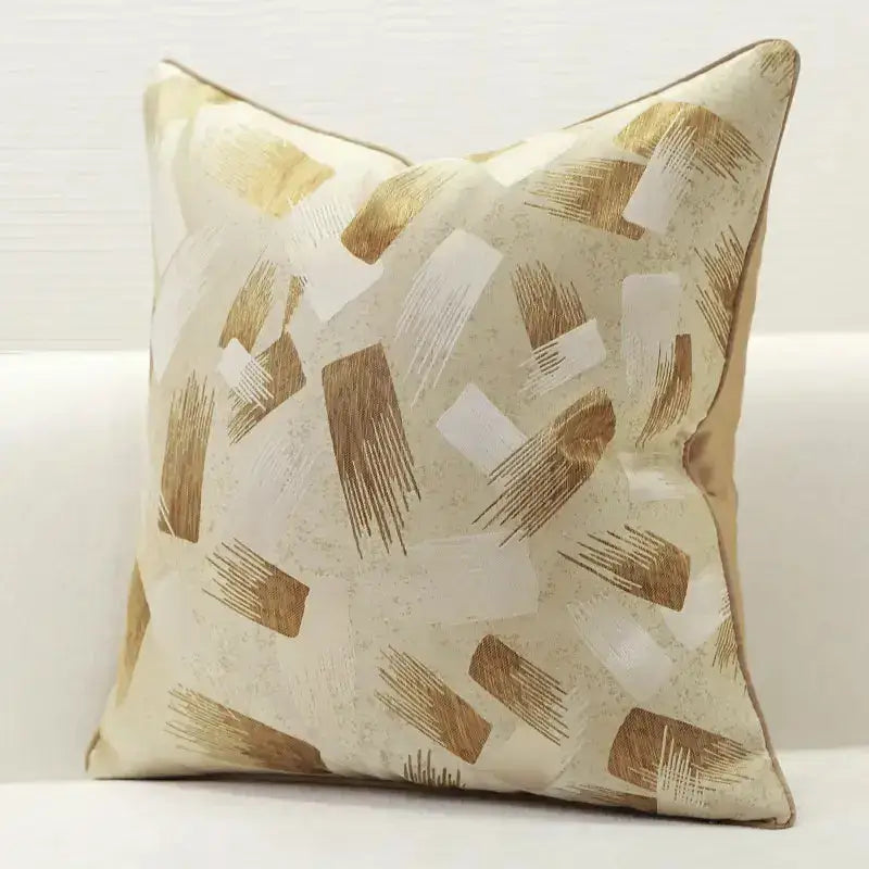 A luxurious Jacquard cushion cover in elegant design, made from soft cotton fabric, featuring a zipper closure.