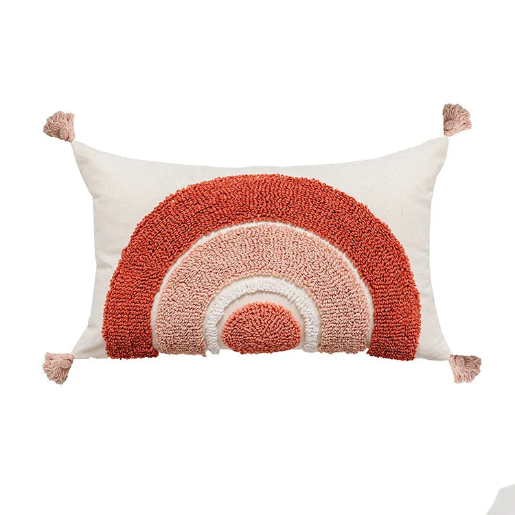 Moroccan Rainbow Cushion Cover featuring vibrant patterns and premium materials, perfect for enhancing home decor.