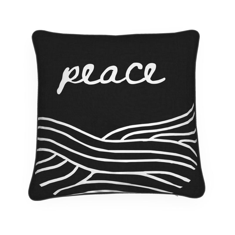 Peace Room Pillow Cushion in various fabric options, showcasing its stylish design and comfort features.