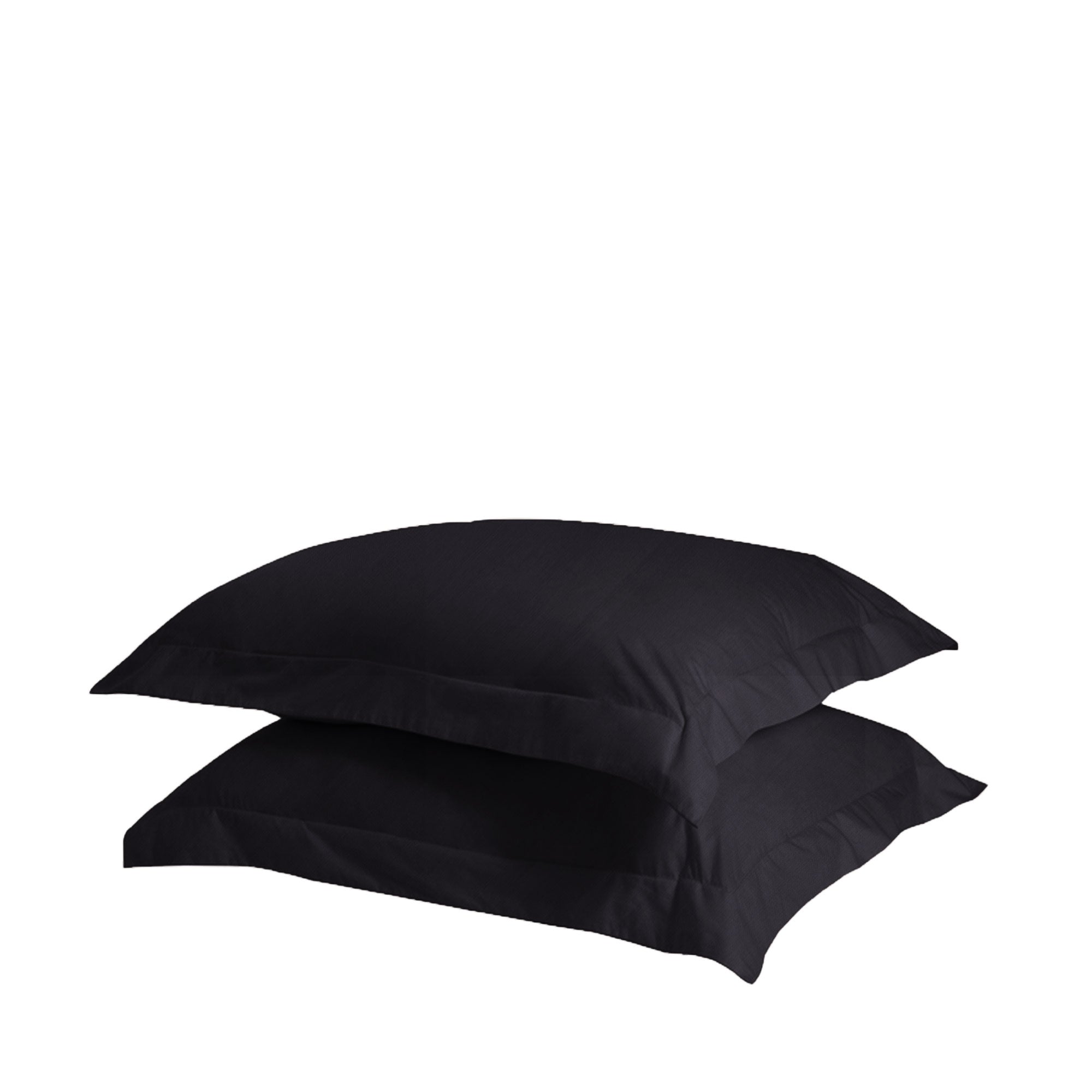 A set of two crisp, lightweight Percale pillowcases made from 100% cotton, showcasing their smooth texture and elegant design.