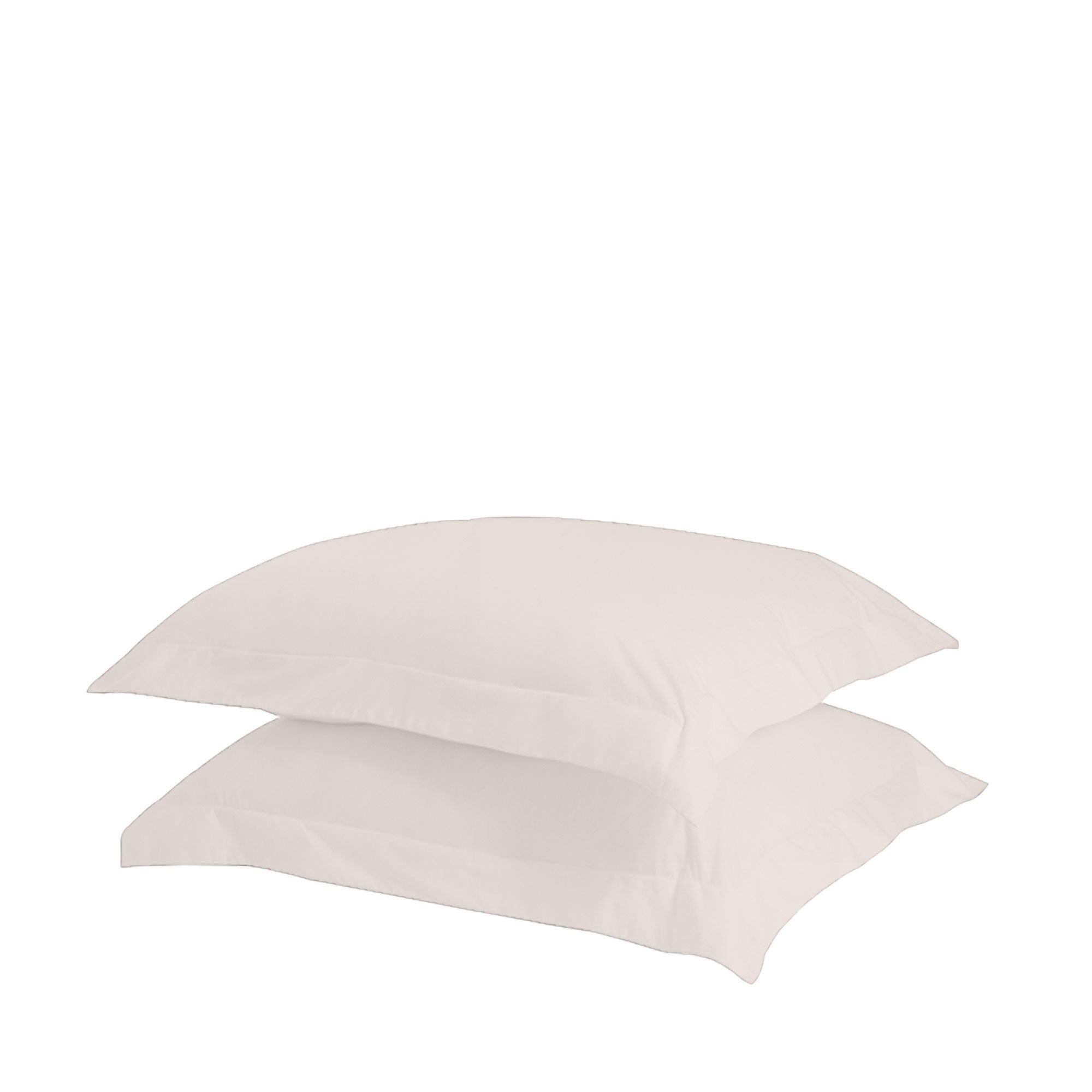 A set of two crisp, lightweight Percale pillowcases made from 100% cotton, showcasing their smooth texture and elegant design.