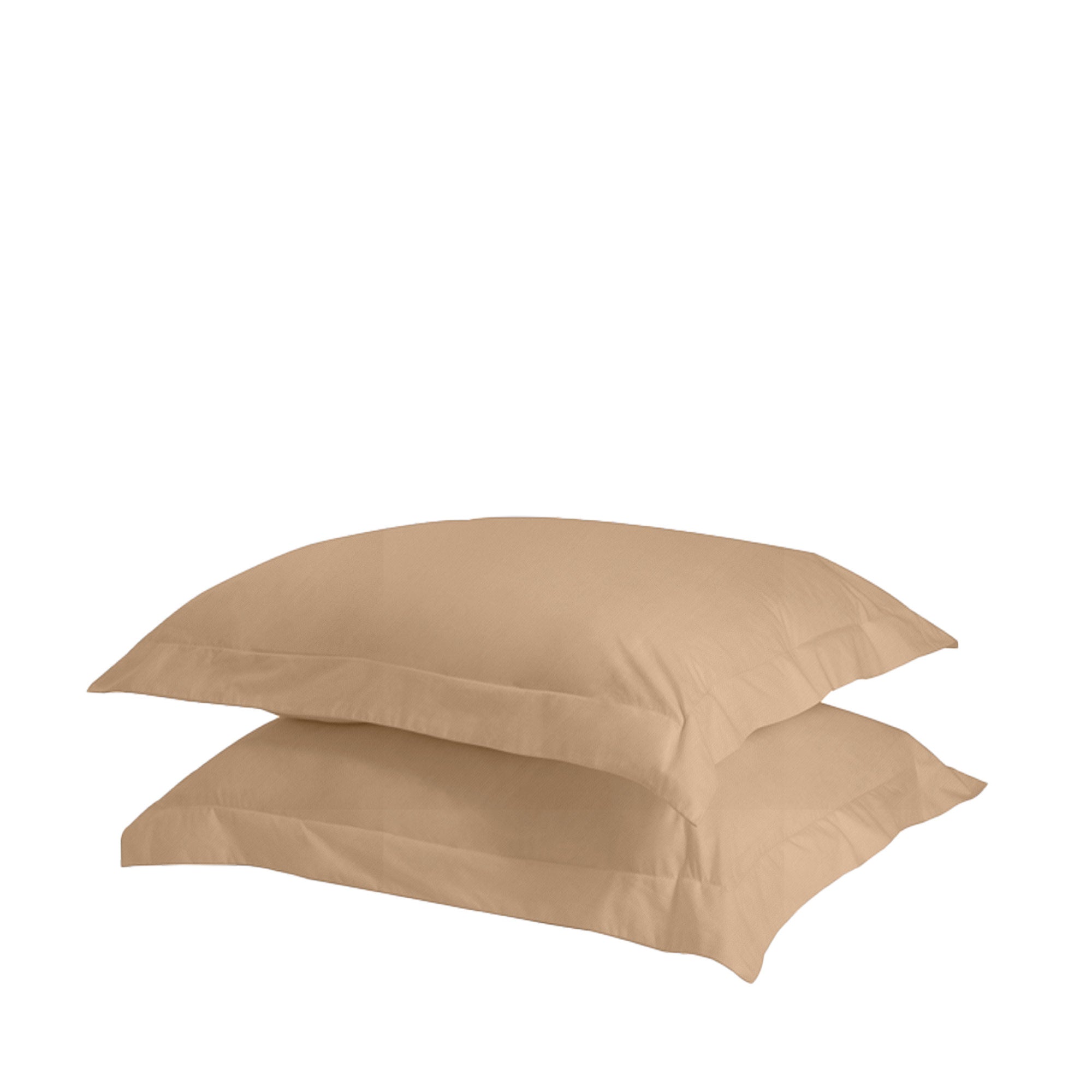 A set of two crisp, lightweight Percale pillowcases made from 100% cotton, showcasing their smooth texture and elegant design.