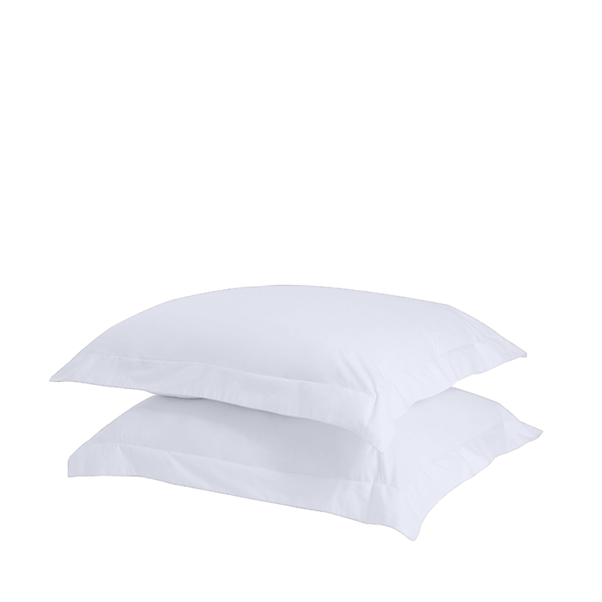 A set of two crisp, lightweight Percale pillowcases made from 100% cotton, showcasing their smooth texture and elegant design.