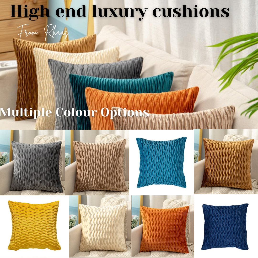 Scissors pattern velvet cushion covers in various sizes, showcasing a luxurious texture and playful design.