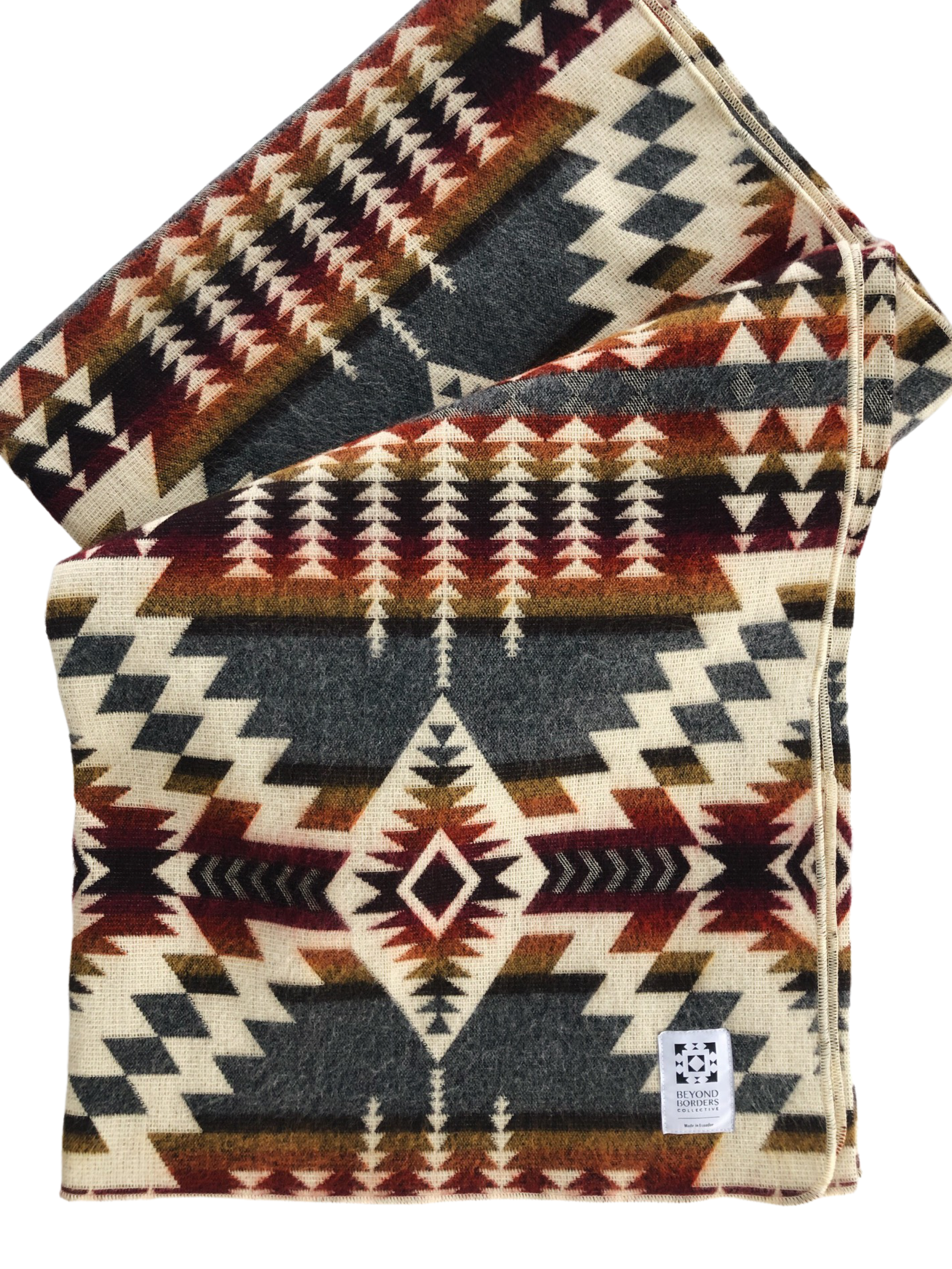 Secoya Blanket in Campfire Ash color, showcasing its soft texture and reversible design, perfect for outdoor and indoor use.