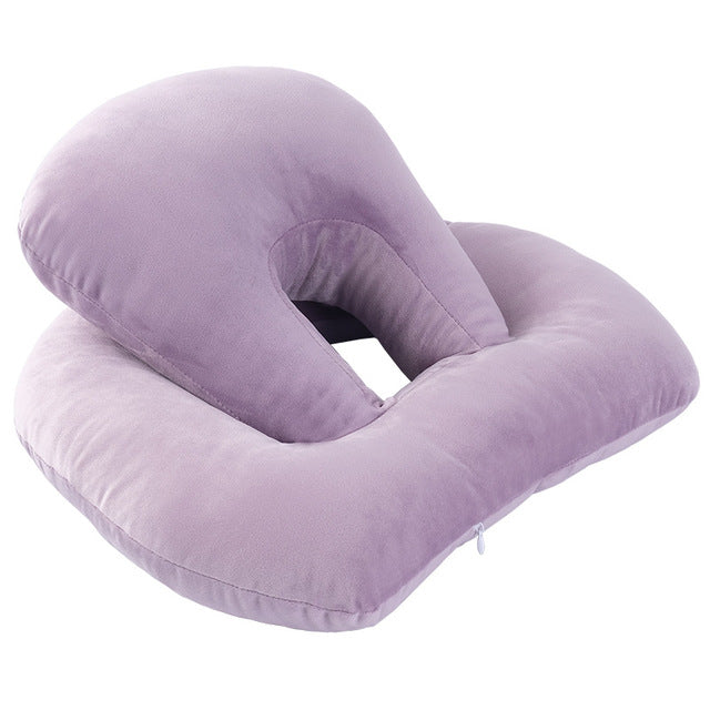 U-Shaped Desk Nap Pillow in various colors, designed for neck support and comfort during travel or desk use.